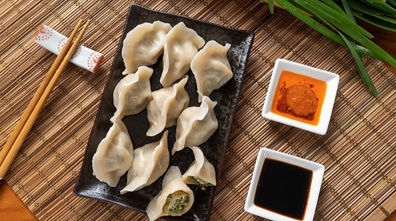 Dumplings with dipping sauces